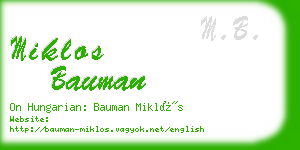 miklos bauman business card